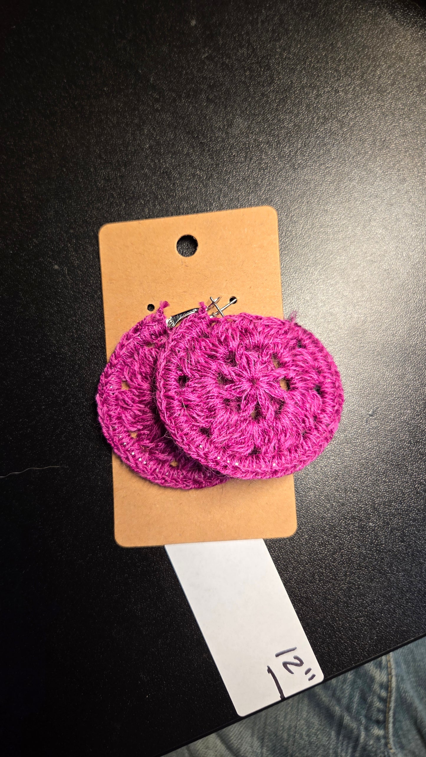 Crochet purple earrings