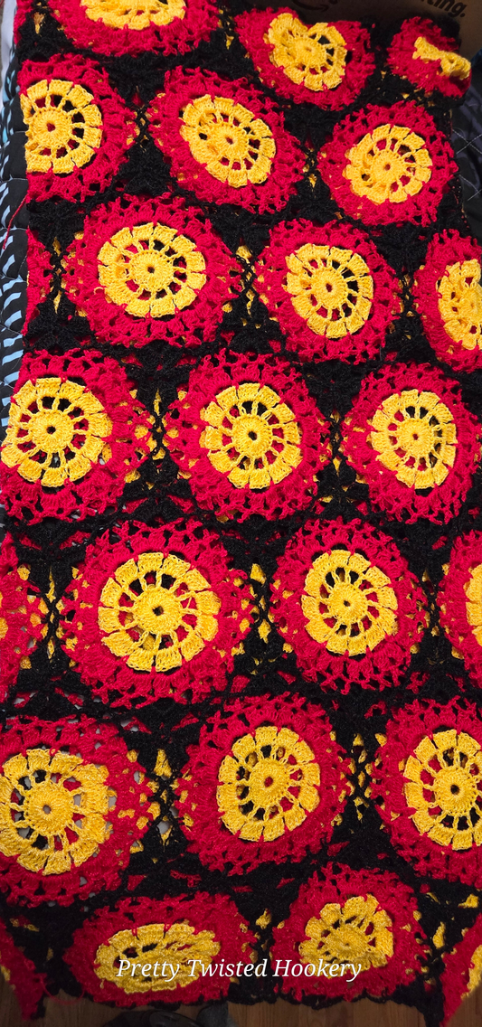 Rectangle flower shawl